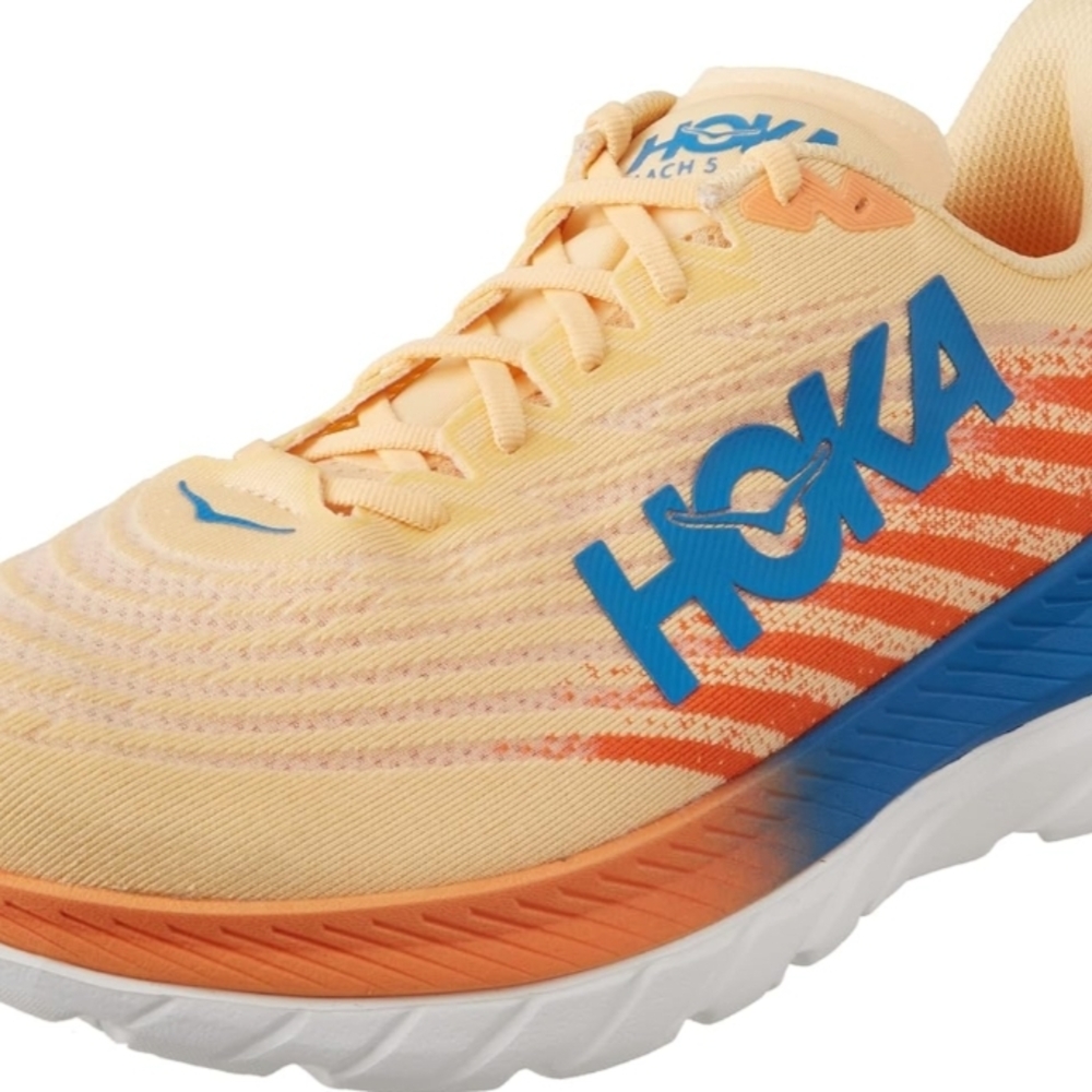 Hoka Mach 5, Men's Running Shoes Orange and Blue, Size 10, Used